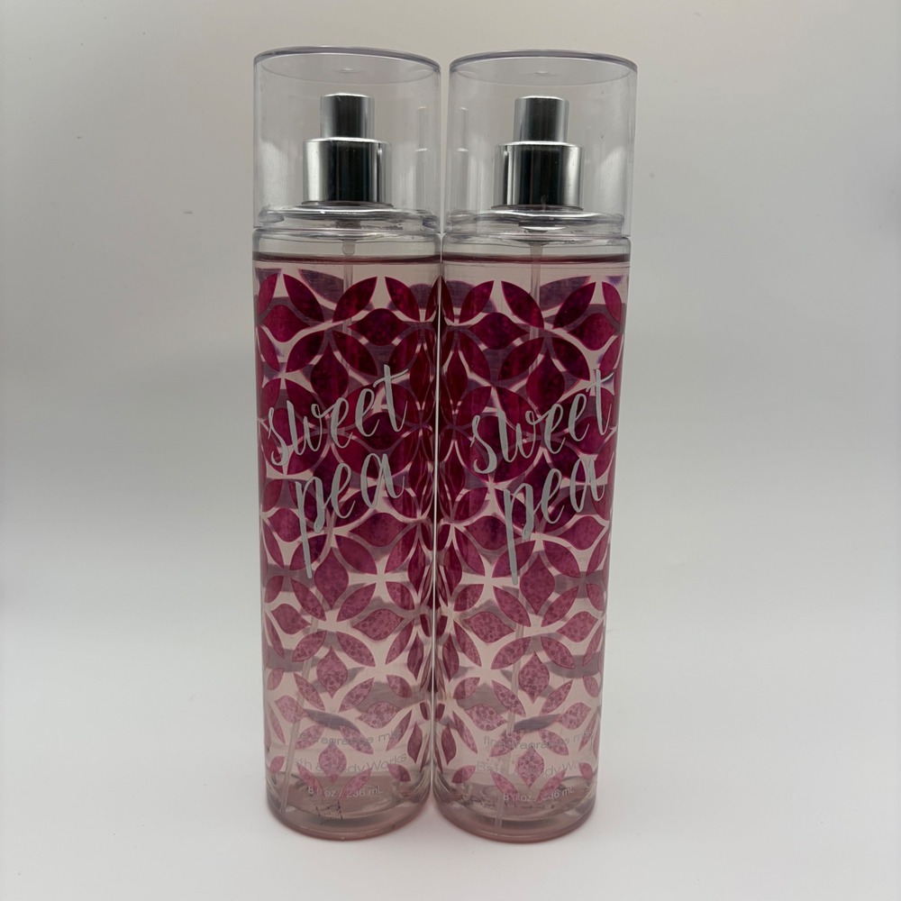 2 Pack Bath & Body Works Sweet Pea Fine Fragrance Mist 8 fl oz Full Size New